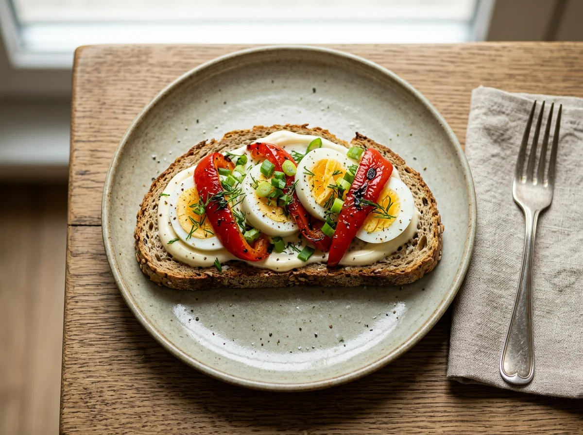 Сэндвич с яйцом, перцем и майонезом photo