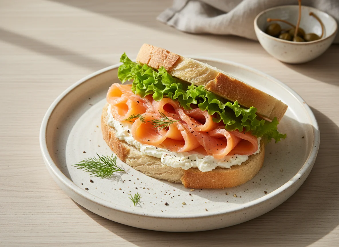 Сэндвич с лососем photo