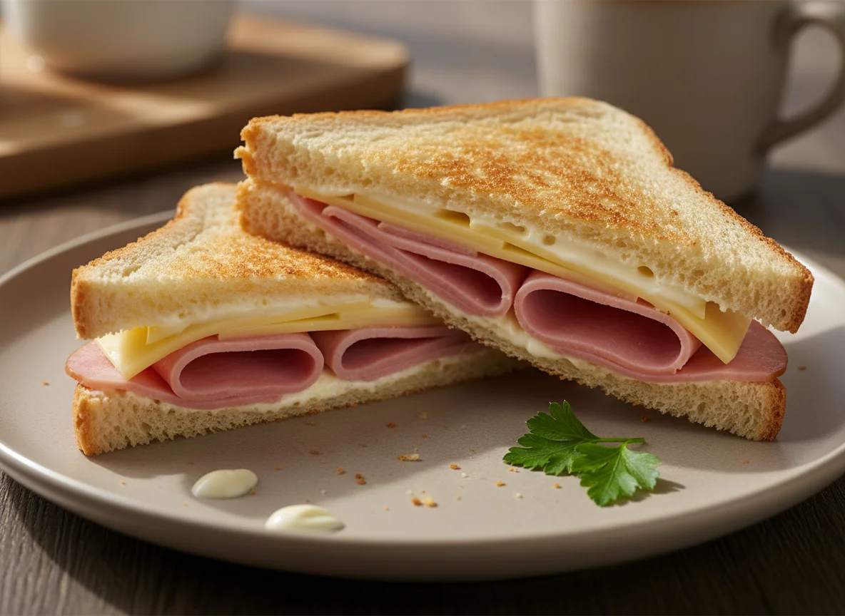 Сэндвич с ветчиной и сыром photo