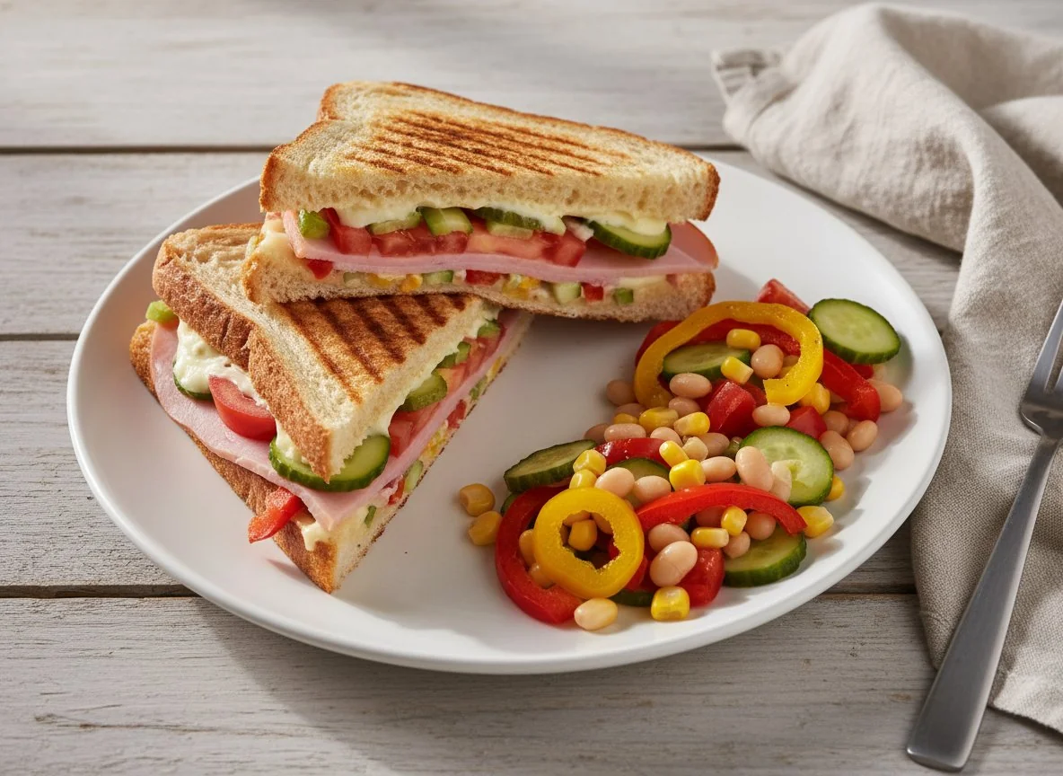 Сэндвич-панини с салатом photo