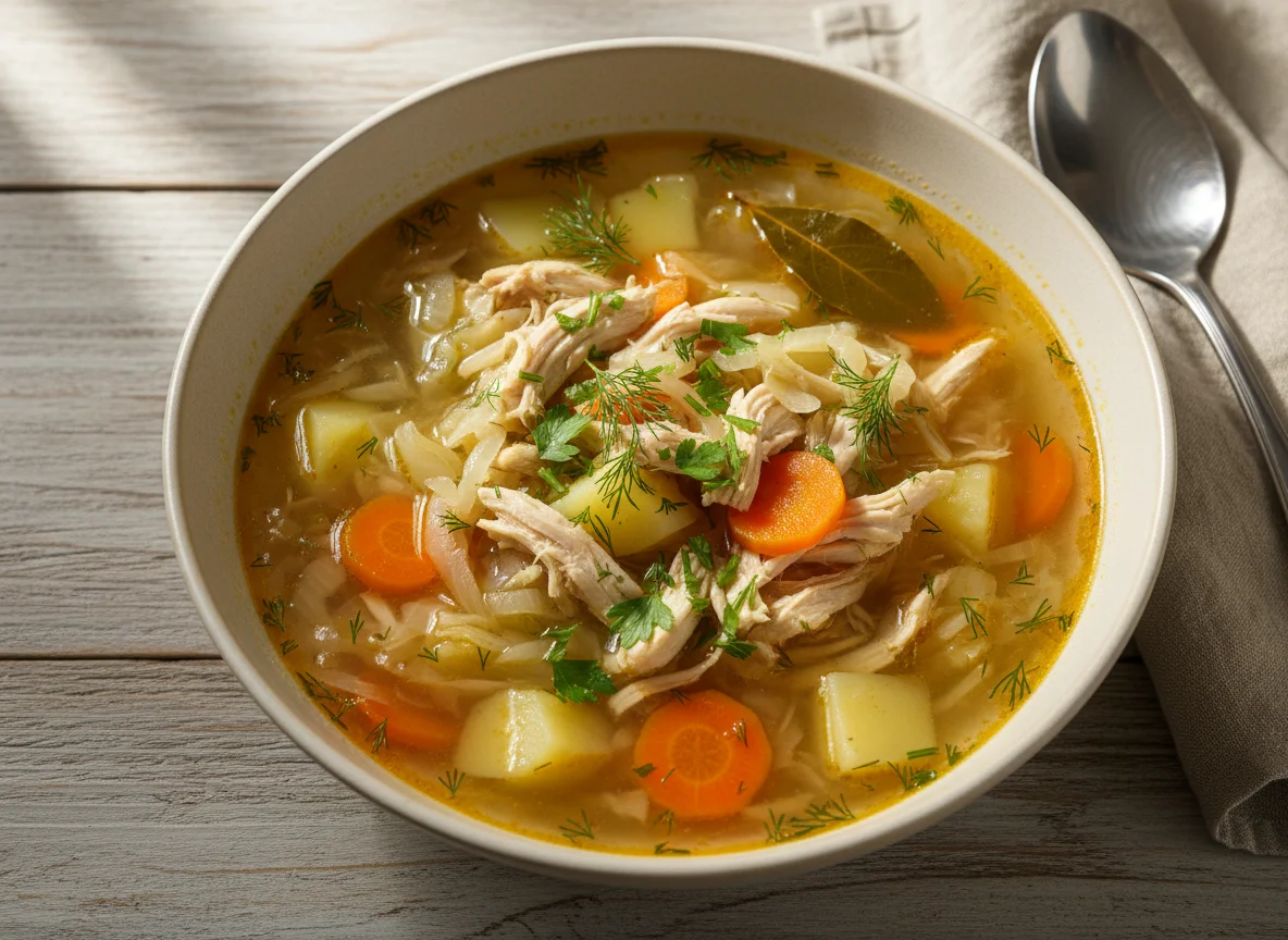 Щи с курицей photo