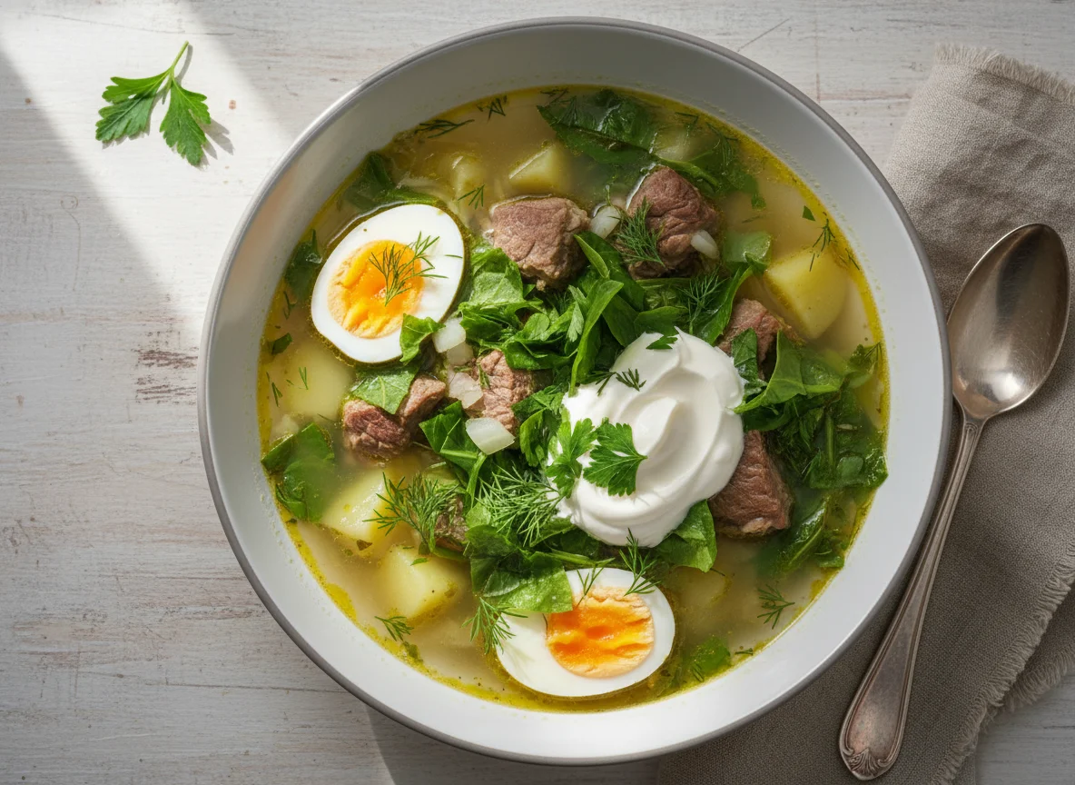 Щи с щавелем и сметаной photo