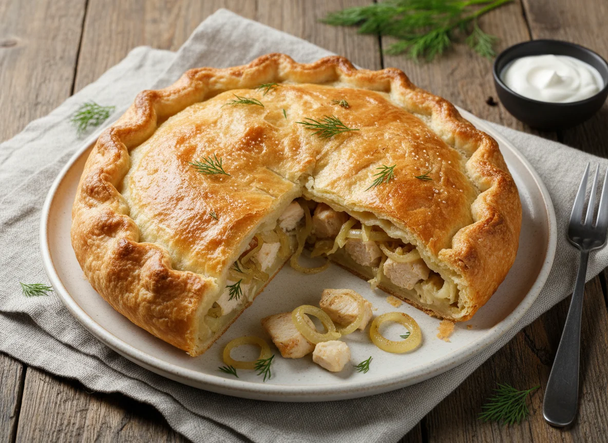 Слоеный пирог с начинкой photo