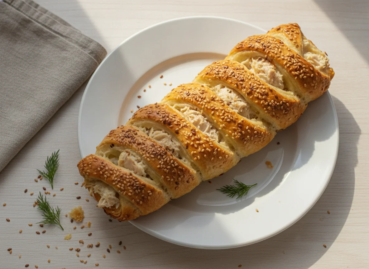 Слойка с курицей photo