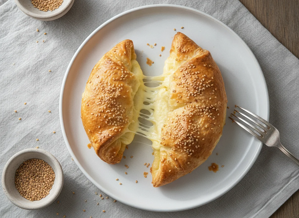 Слойка с сыром и кунжутом photo