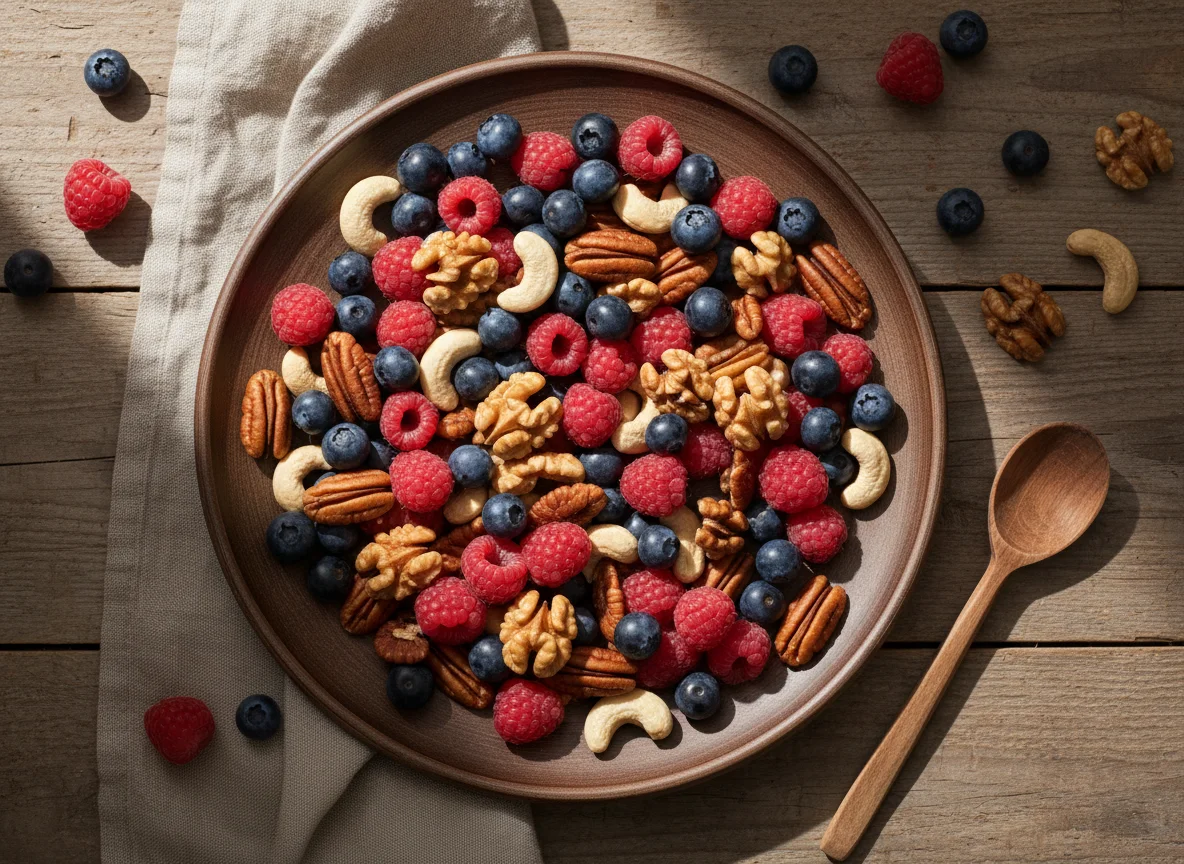 Смесь ягод и орехов photo