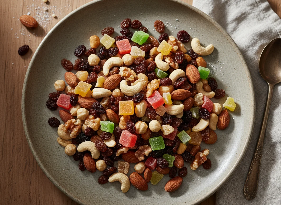 Смесь орехов и сухофруктов photo