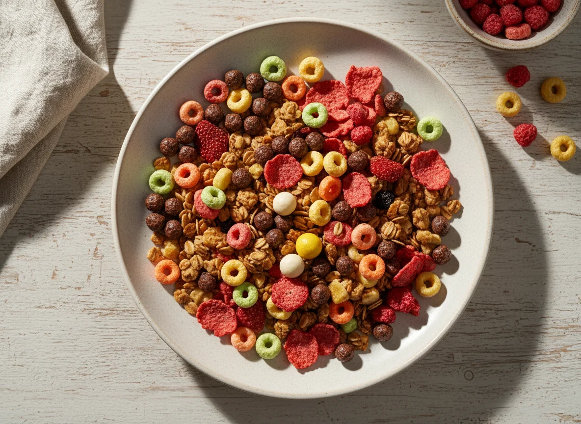 Смесь сухих завтраков и закусок photo