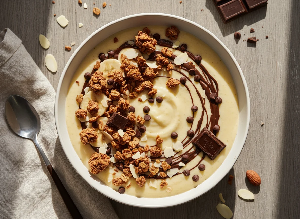 Смузи-боул с гранолой и шоколадом photo