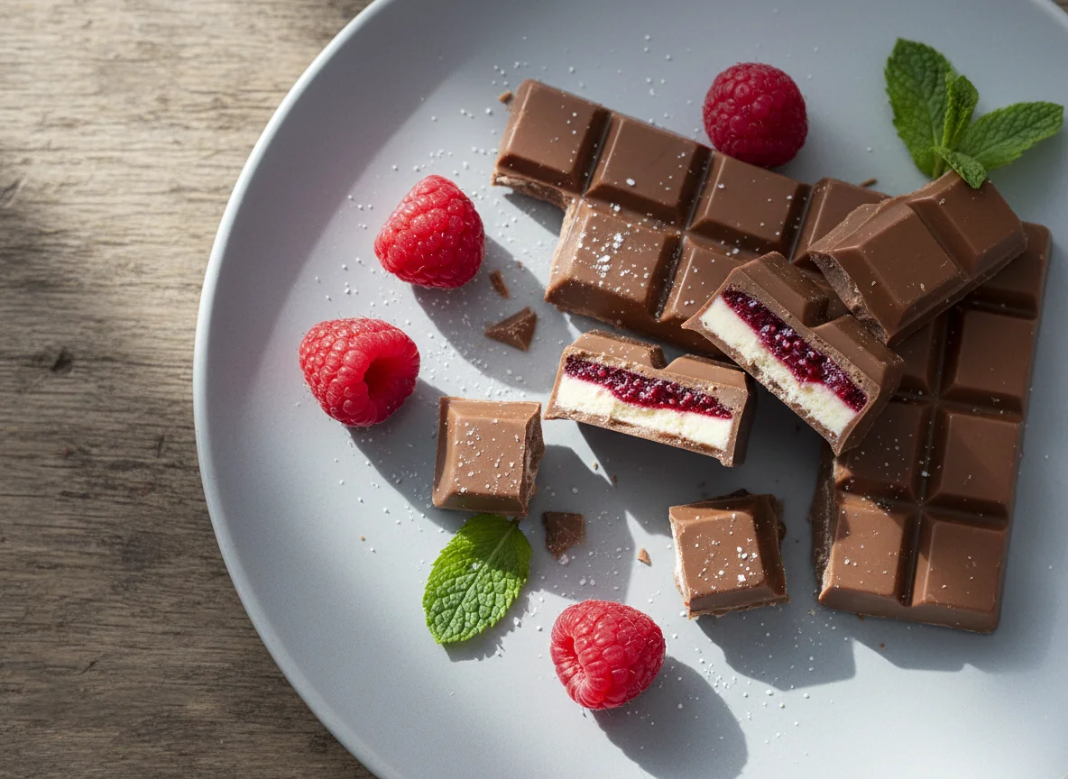 Шоколад Milka с двойной начинкой (малина) photo