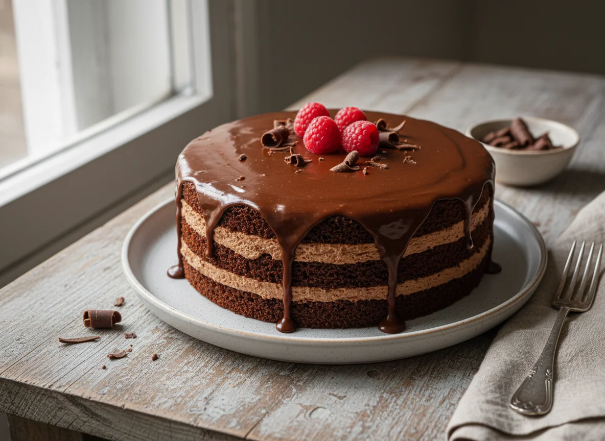 Шоколадный торт с муссом photo