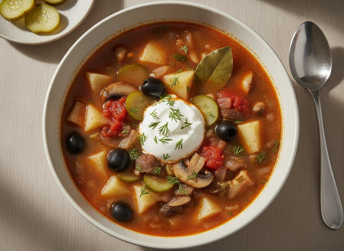 Солянка грибная с картофелем и сметаной photo