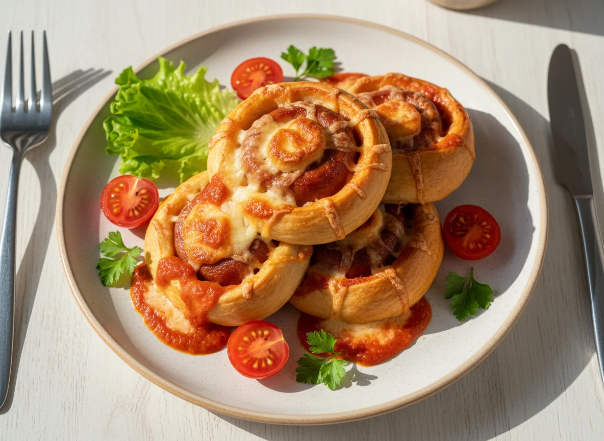 Сосиски в тесте с сыром и томатным соусом photo