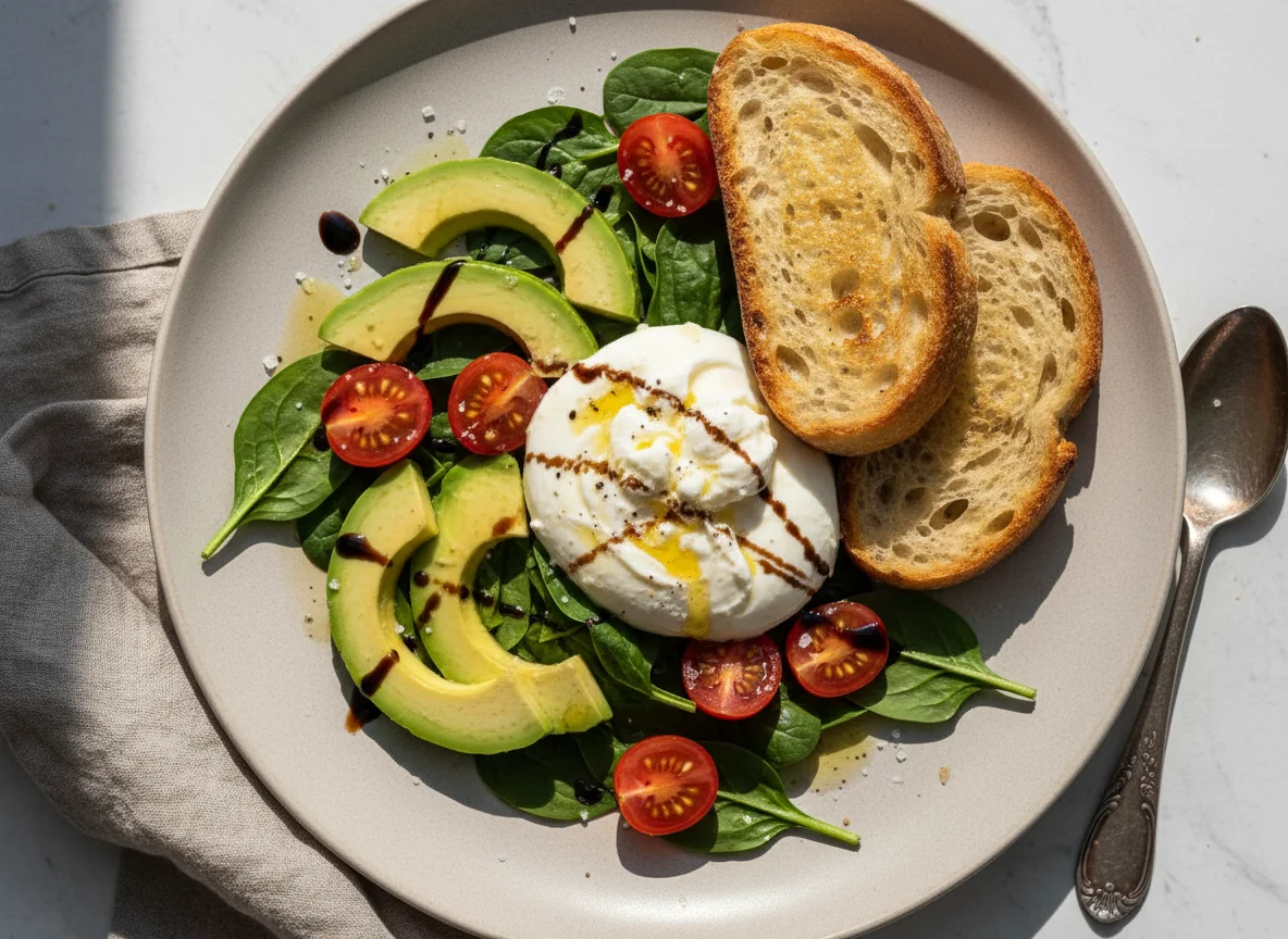 Страчателла с авокадо и шпинатом photo