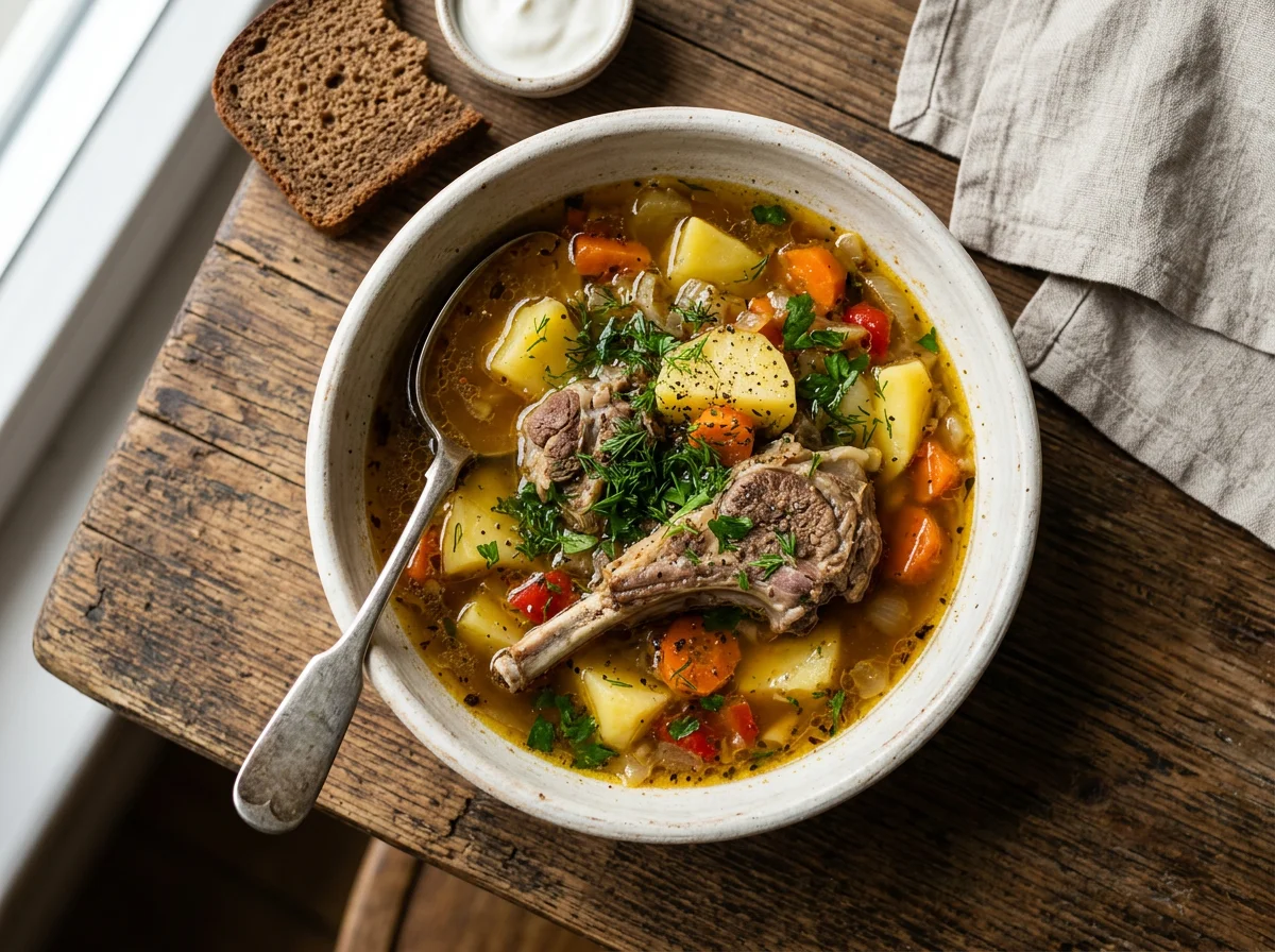 Суп с бараниной и овощами photo