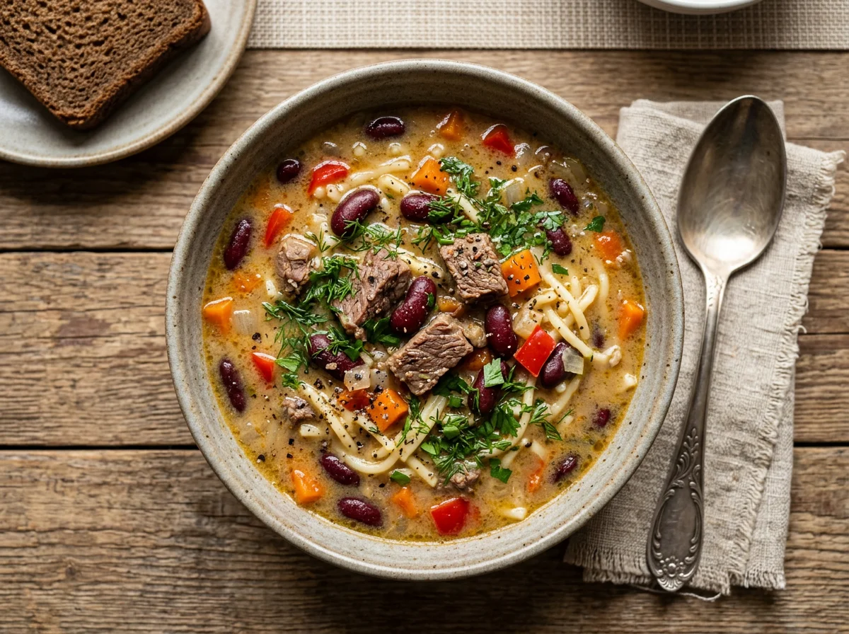 Суп с фасолью и мясом photo