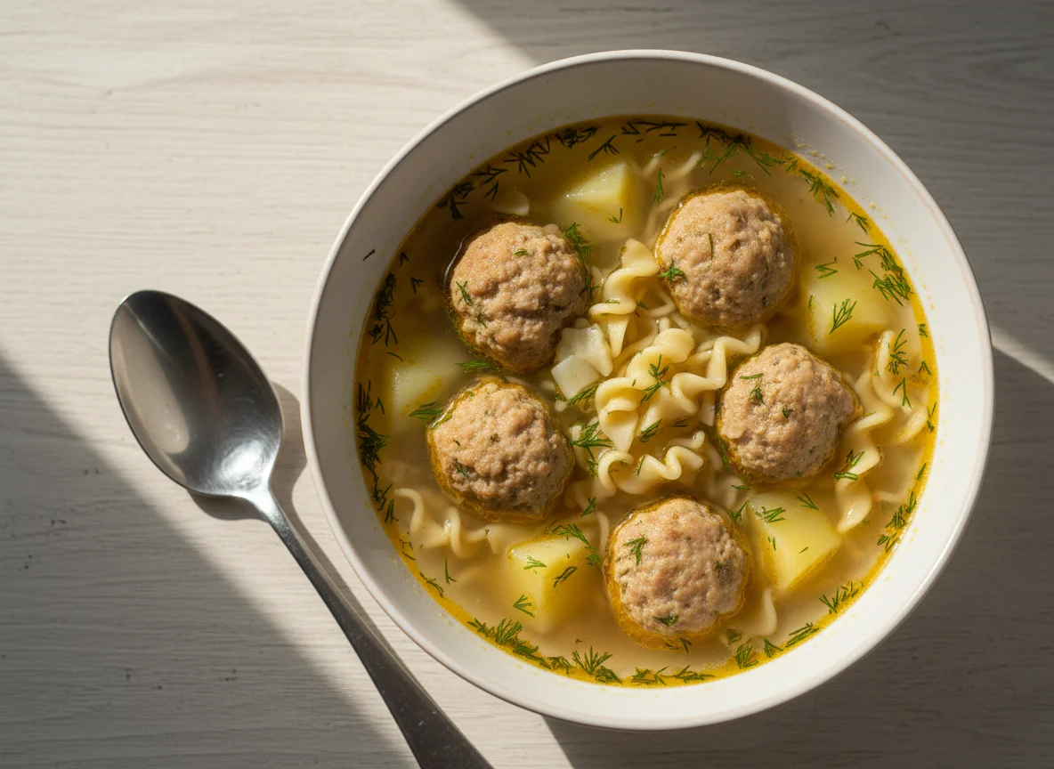 Суп с фрикадельками и лапшой photo