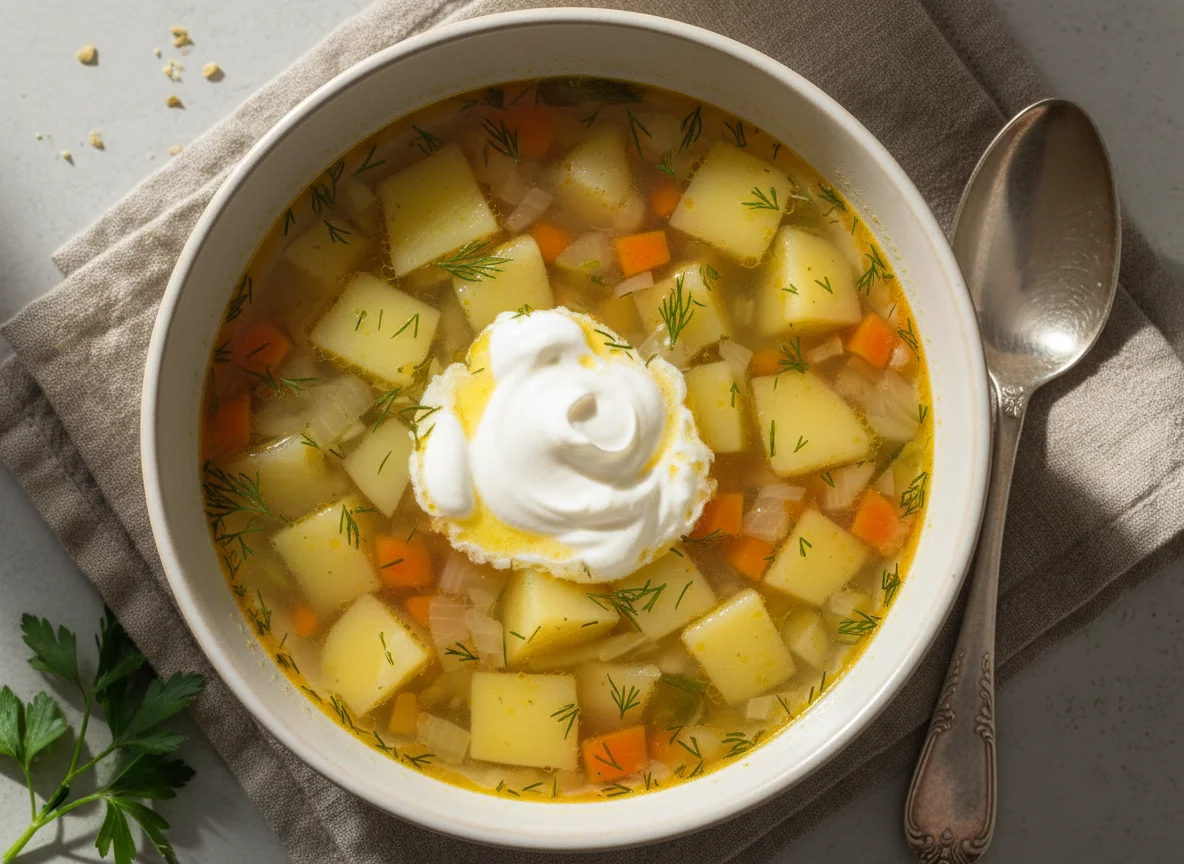 Суп с картофелем и сметаной photo
