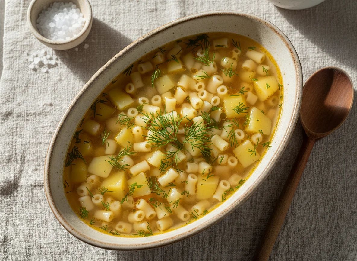 Суп с макаронами и картофелем photo
