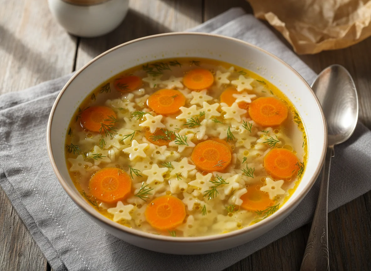 Суп с макаронами-звездочками photo