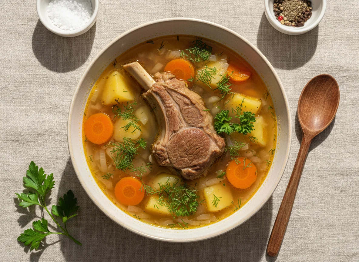 Суп с мясом на кости photo