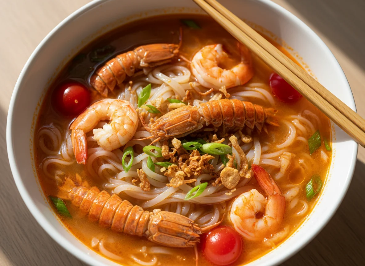 Суп с ротоногими раками и лапшой photo