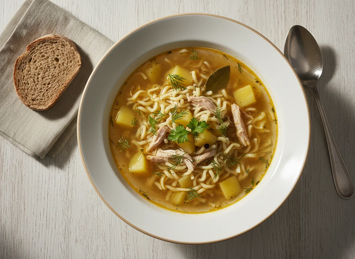 Суп с вермишелью и картофелем photo