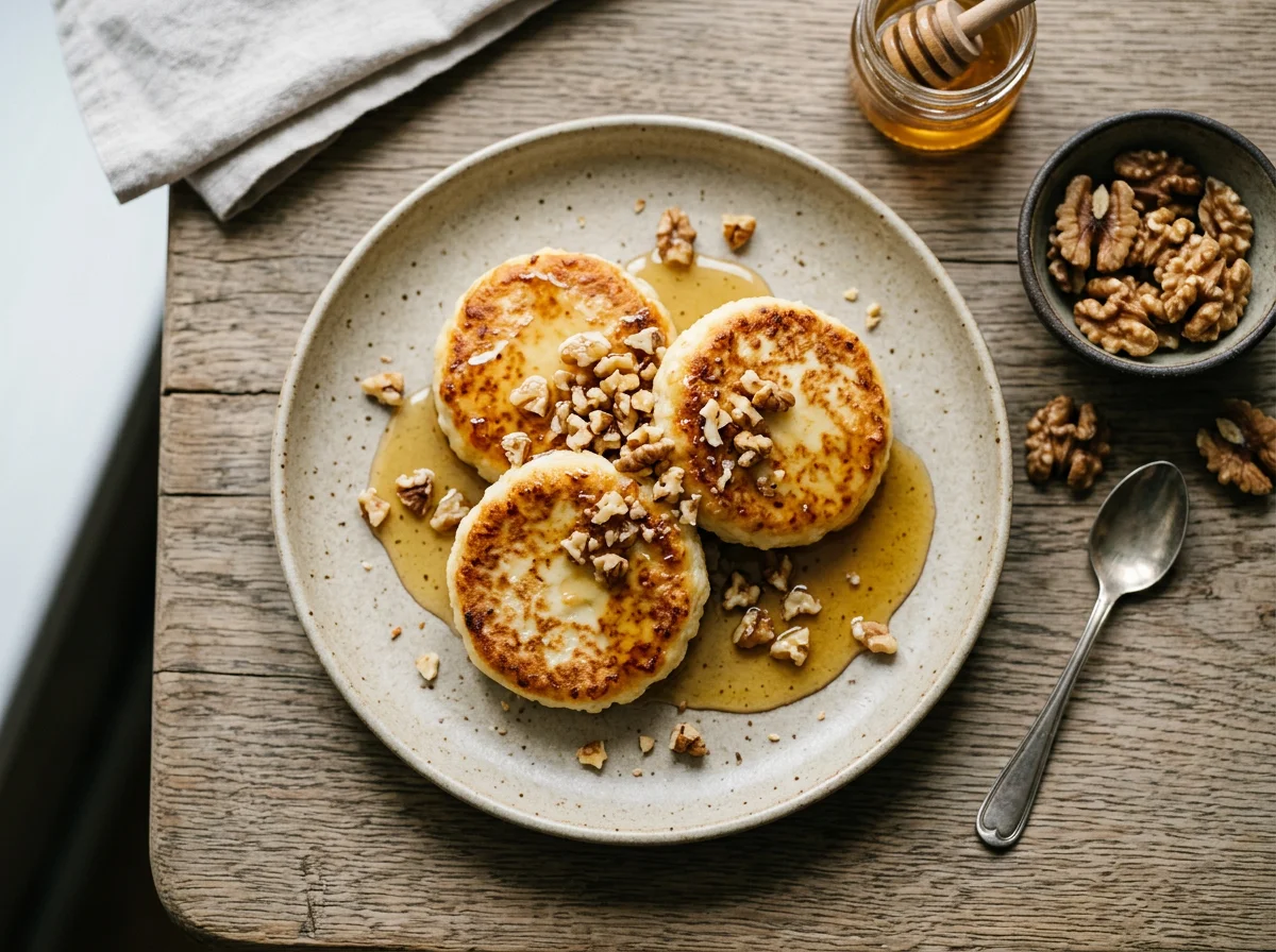 Сырники с медом и грецкими орехами photo