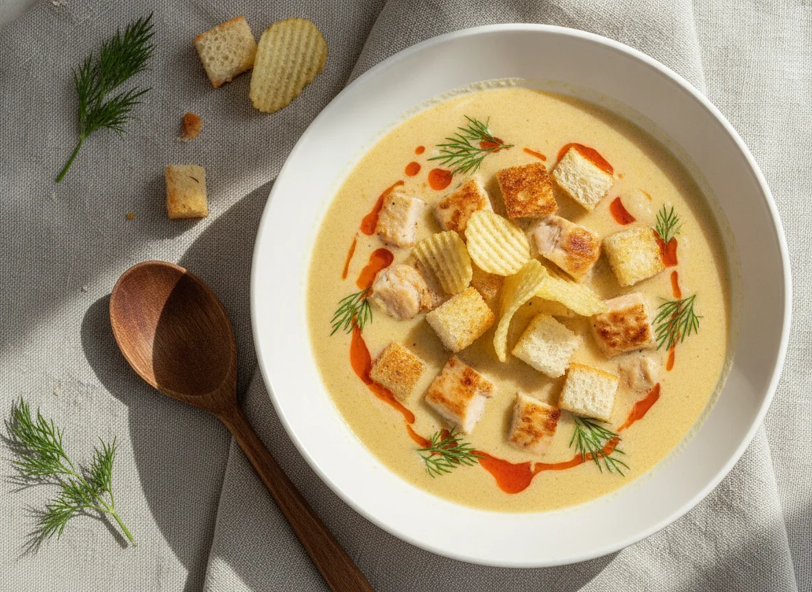Сырный крем-суп с курицей photo