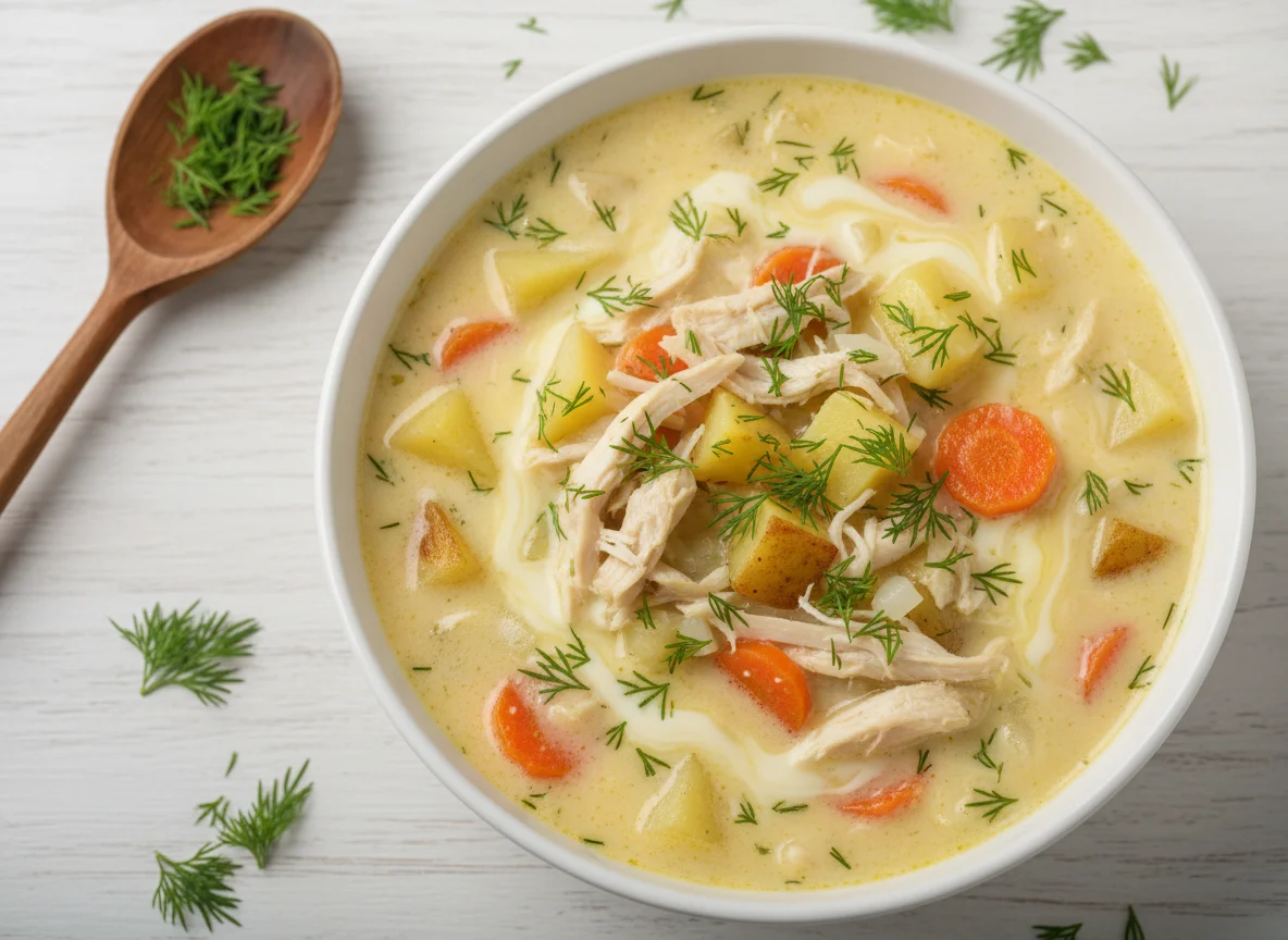 Сырный суп с курицей и картошкой photo