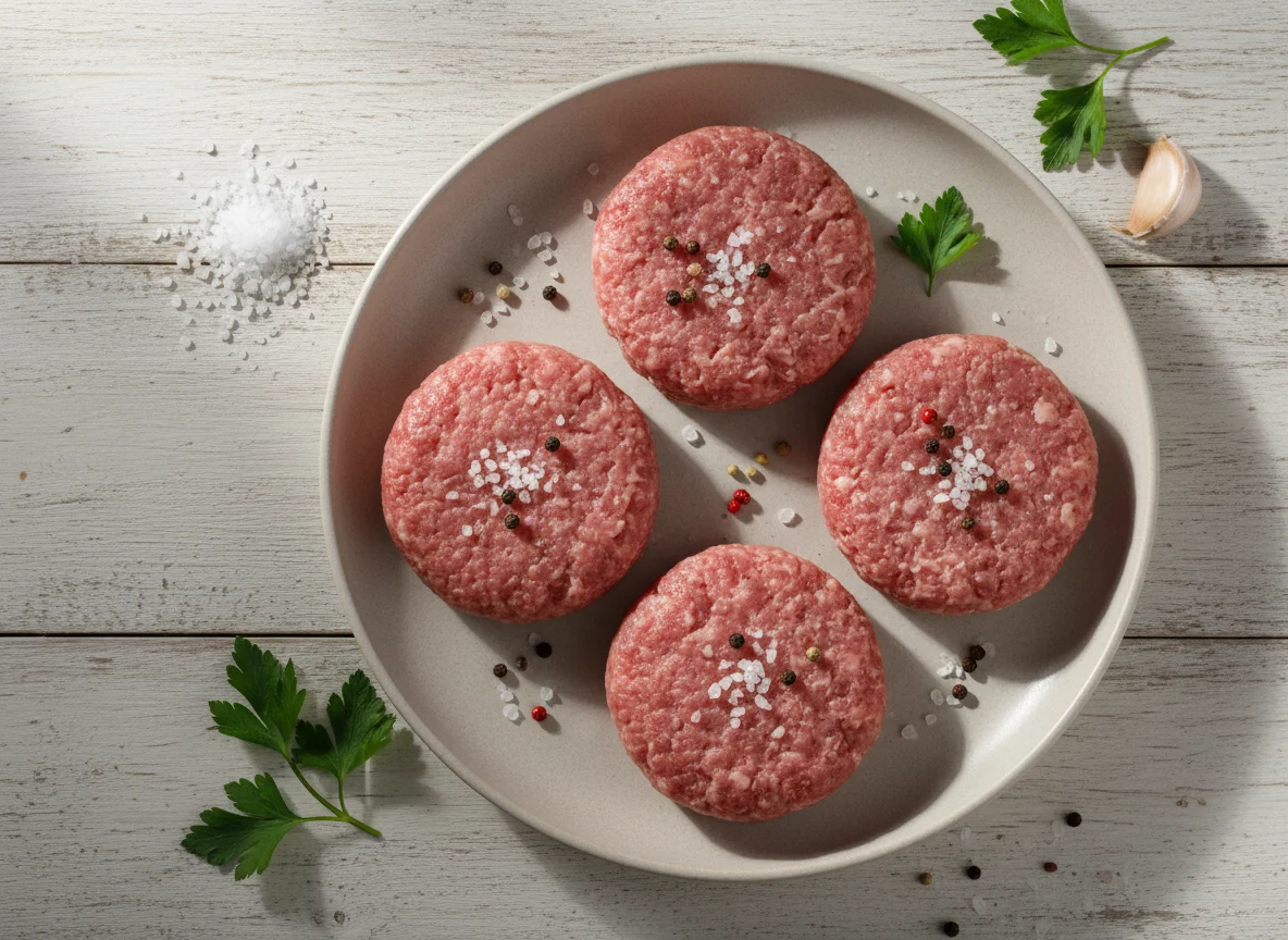 Сырые мясные котлеты photo