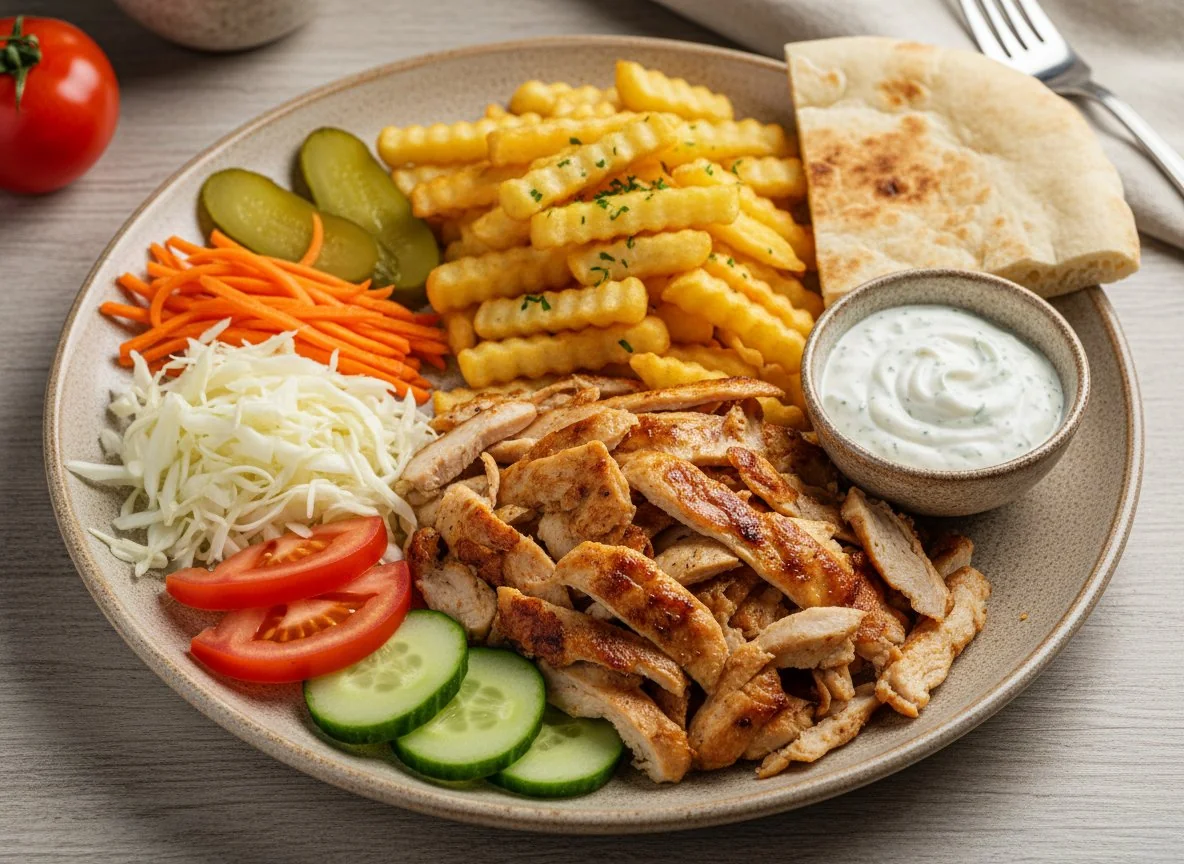 Тарелка с шаурмой/гиросом photo