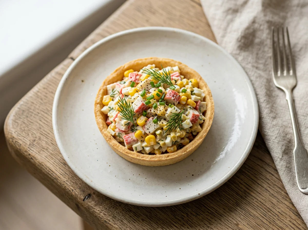 Тарталетка с крабовым салатом photo