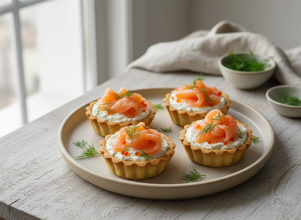 Тарталетка с лососем и сливочным сыром photo