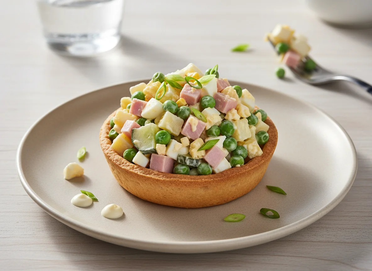 Тарталетка с салатом Оливье photo