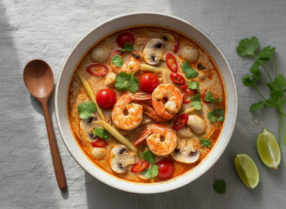 Том Ям с креветками и грибами photo