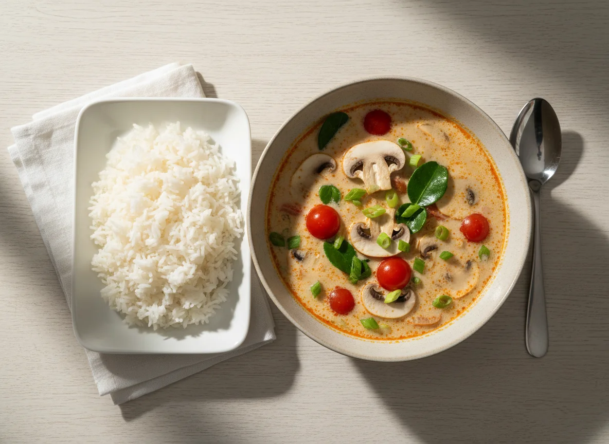 Том Ям суп с рисом photo