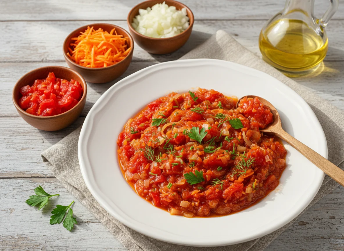 Томатный соус с овощами photo