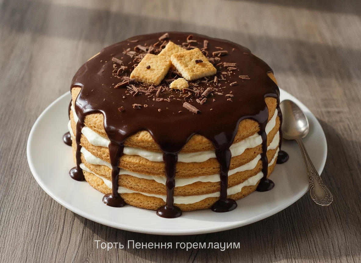 Торт из печенья со сметанным кремом photo