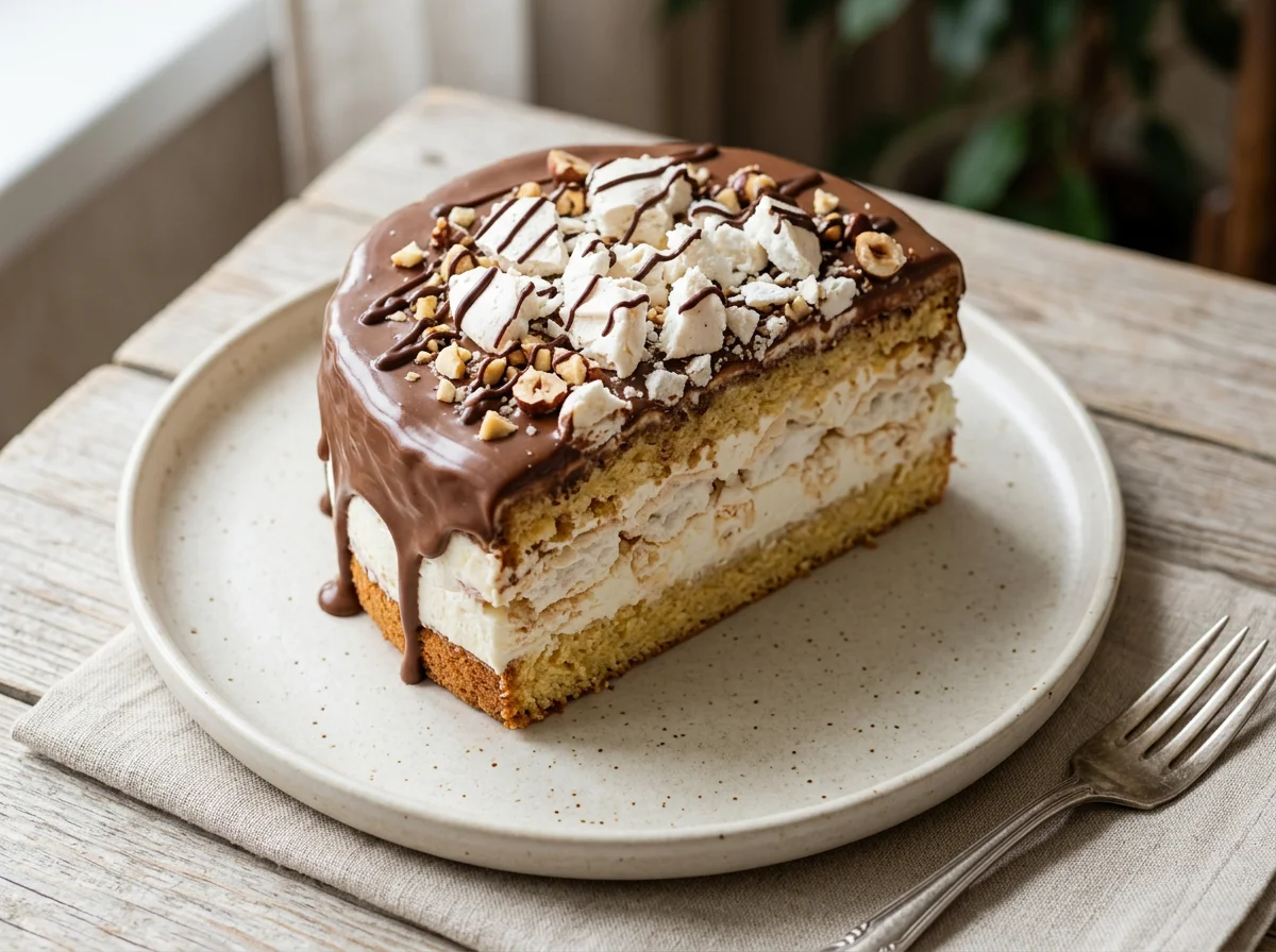 Торт с безе и кремом photo