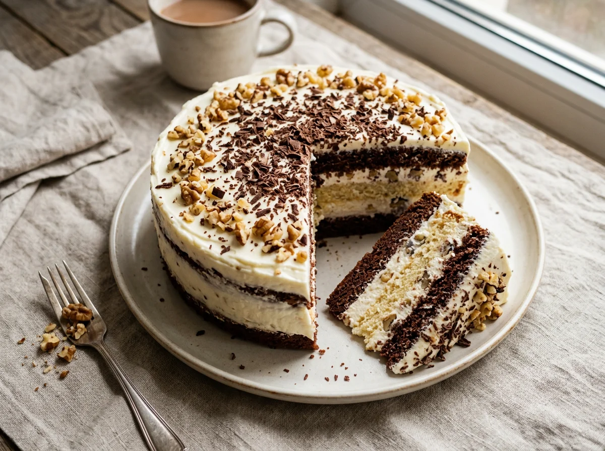 Торт с шоколадом и кремом photo