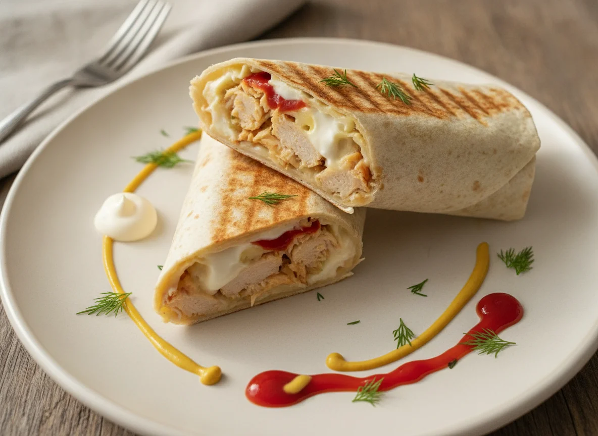 Тортилья с курицей и сыром photo