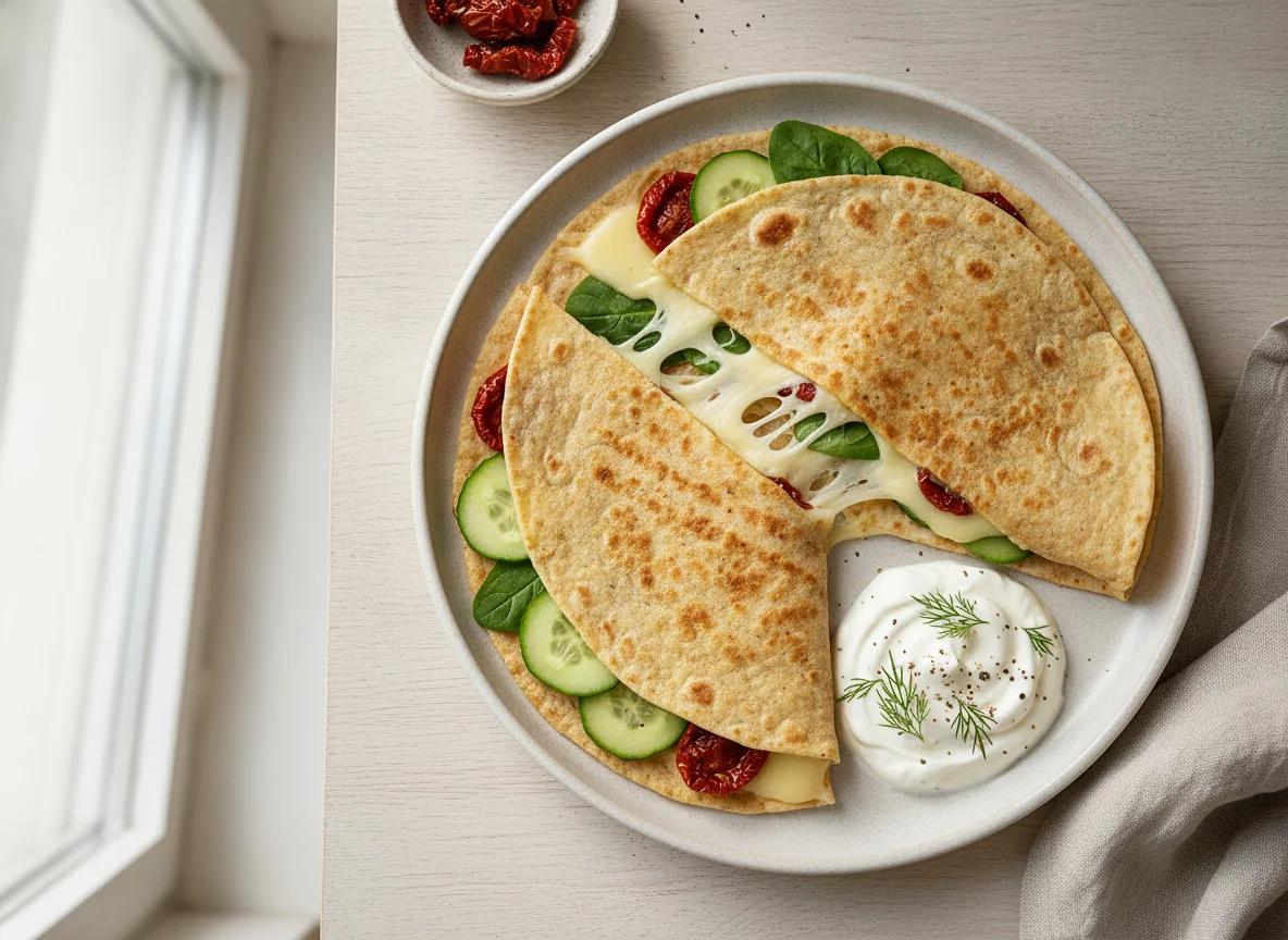 Тортилья с сыром и овощами photo