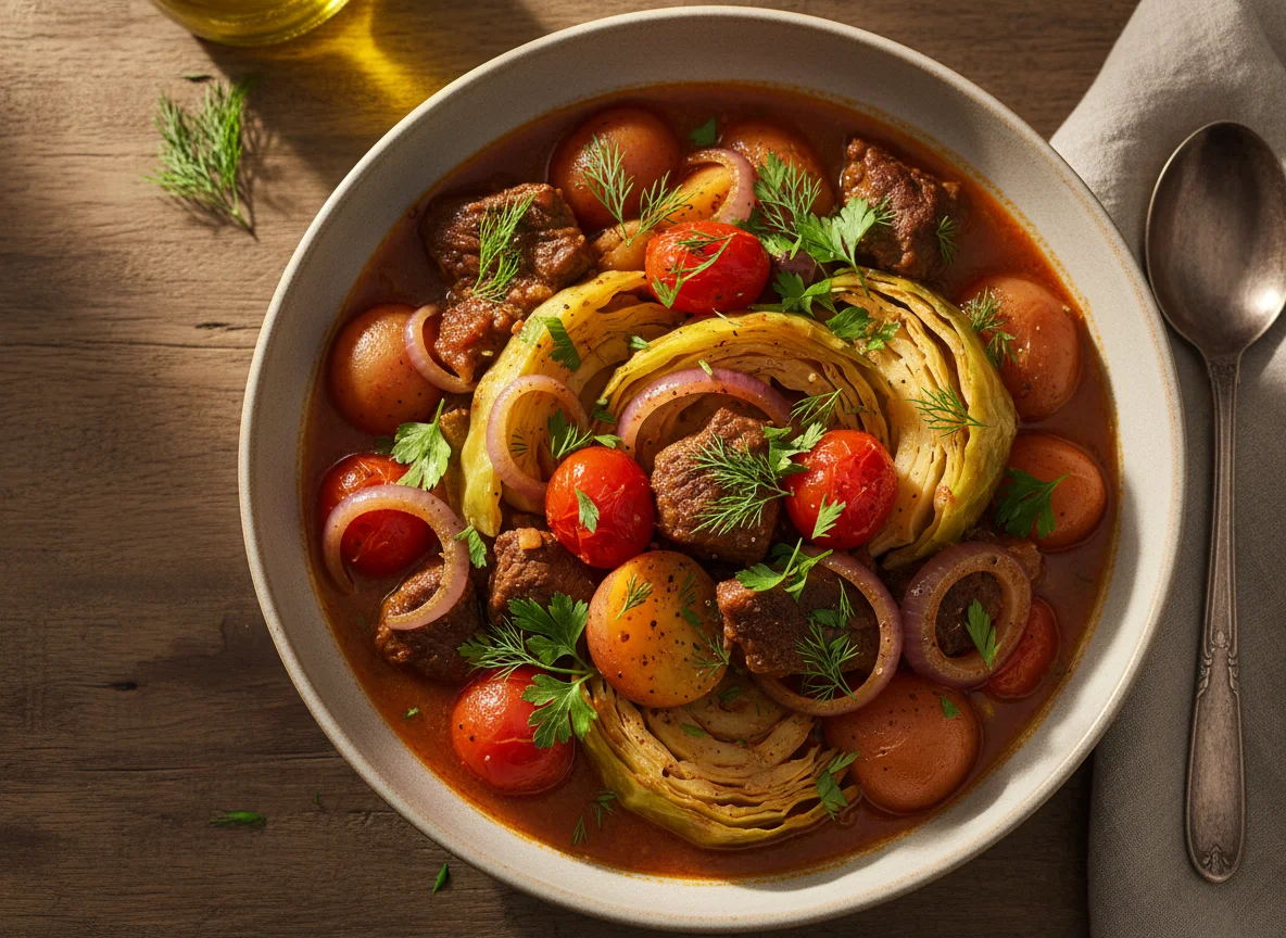 Турецкое рагу с мясом и овощами photo