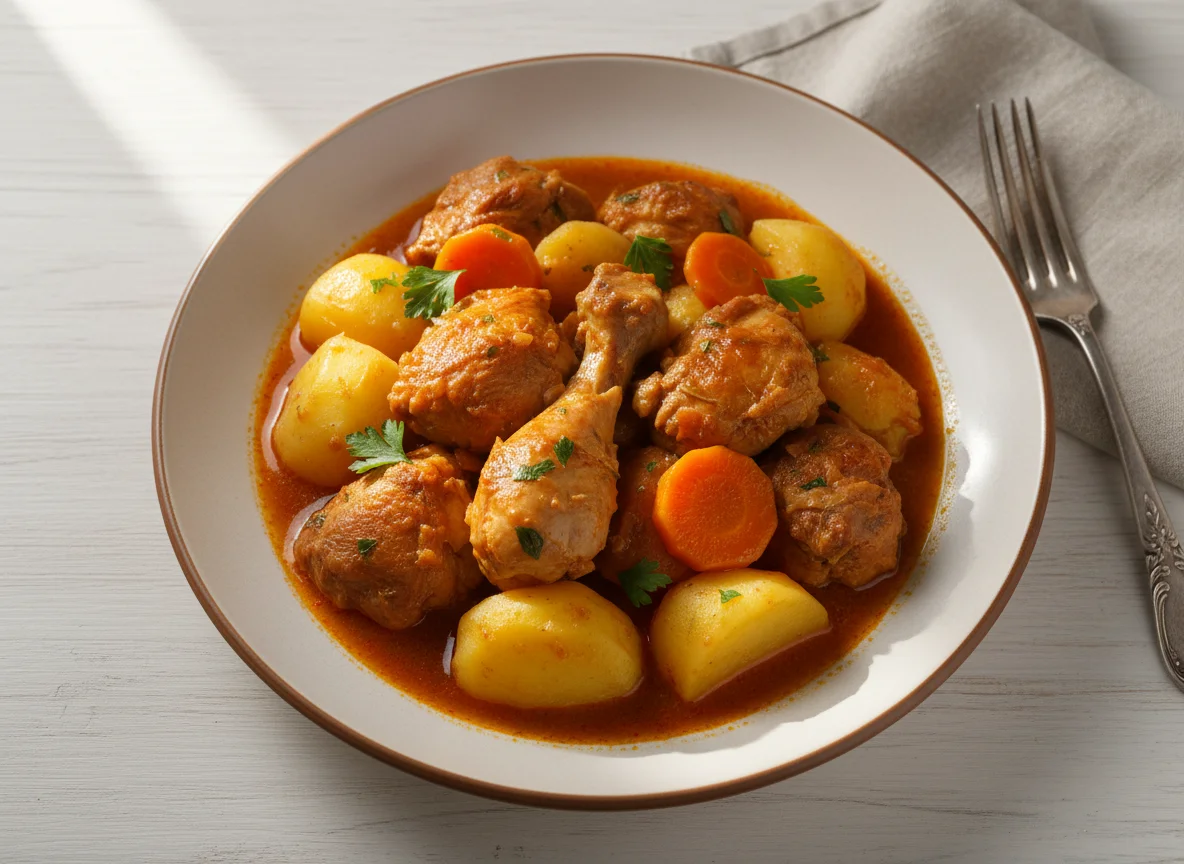 Тушеное мясо с картофелем photo