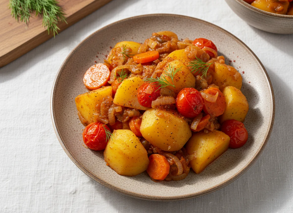 Тушеные овощи с картофелем photo