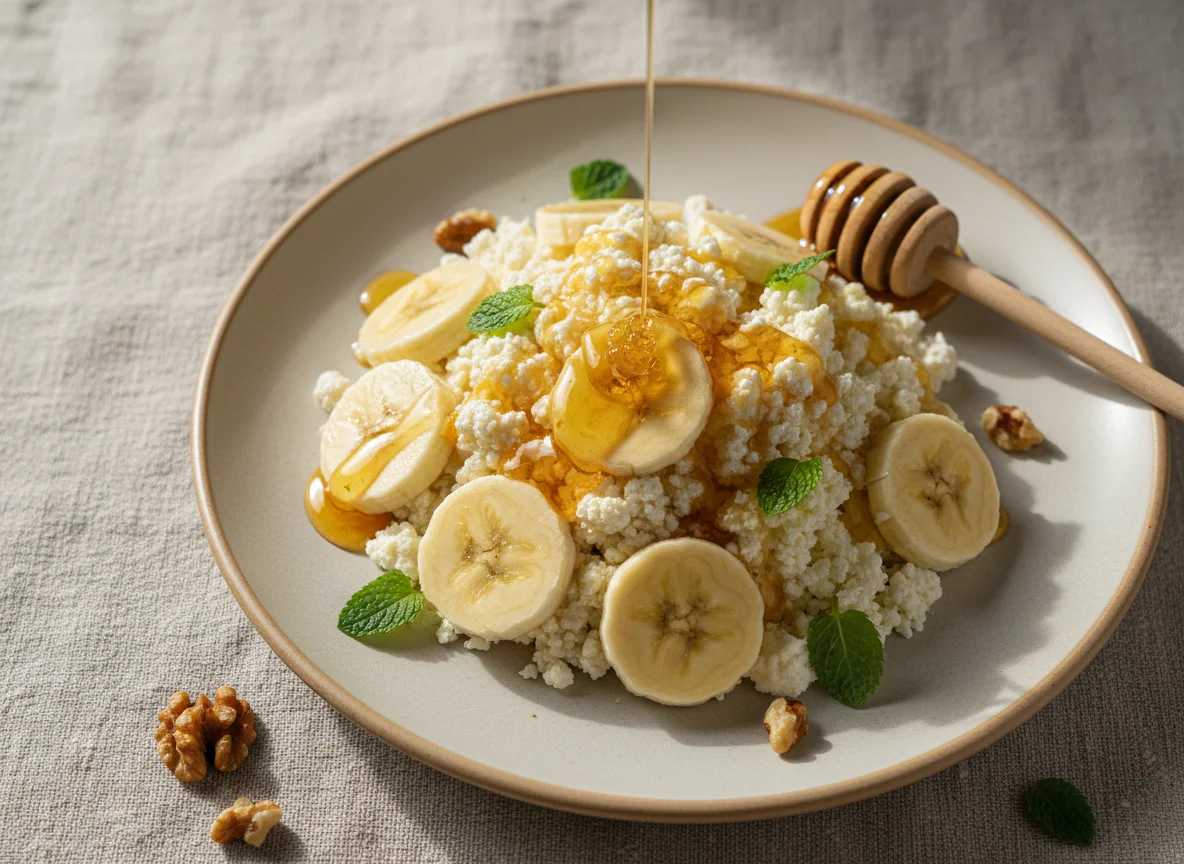 Творог с бананом и медом photo