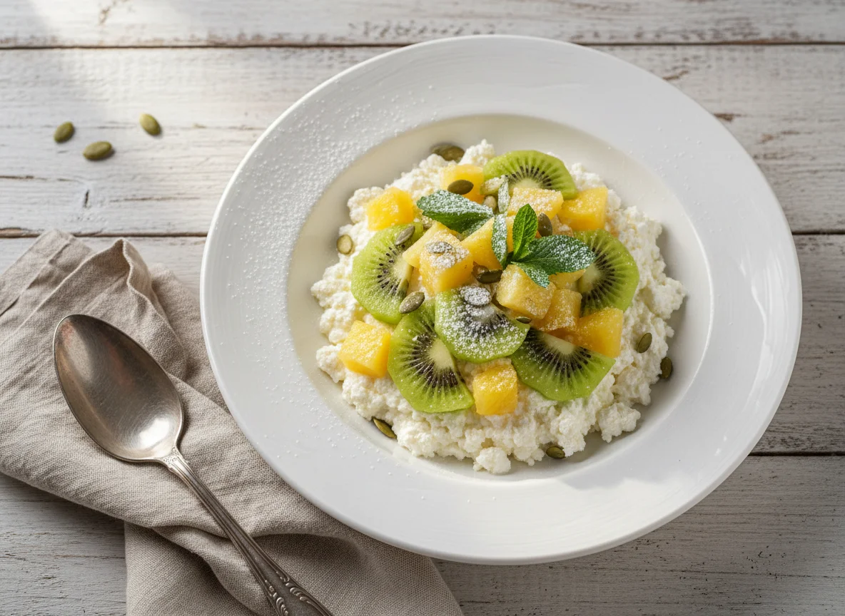 Творог с киви и ананасом photo