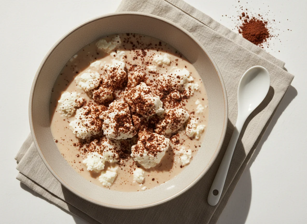 Творог с молоком и какао photo