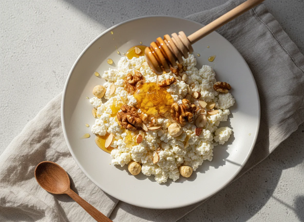 Творог с орехами и медом photo